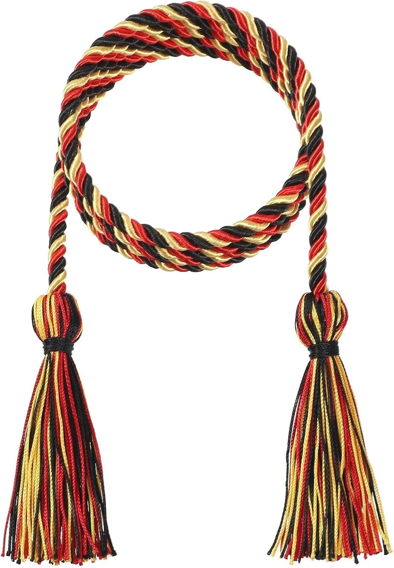 D DODOU 10 Pieces Graduation Cords Polyester Graduation Honor Braided Cords with Sewing Tassels for Bachelor, Master, Doctor 68" Long (Black Red Gold) - Image 2